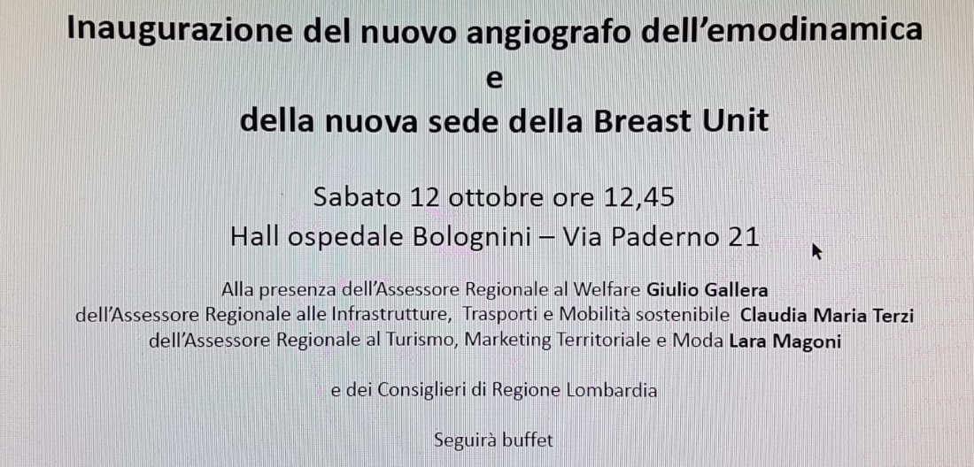 Sabato 12 ottobre sarà inaugurata la nuova sede della Breast Unit
